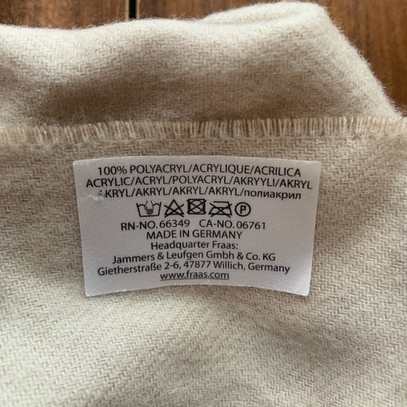 Beige plaid Fraas infinity scarf. - Picture 6 of 9